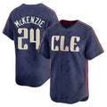 Silnrao C.Guardians #24 Triston McKenzie Player Navy City Connect Limited Home Stitched Jerseys