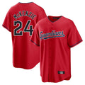 Silnrao C.Guardians #24 Triston McKenzie Player Red Home Game Stitched Jerseys