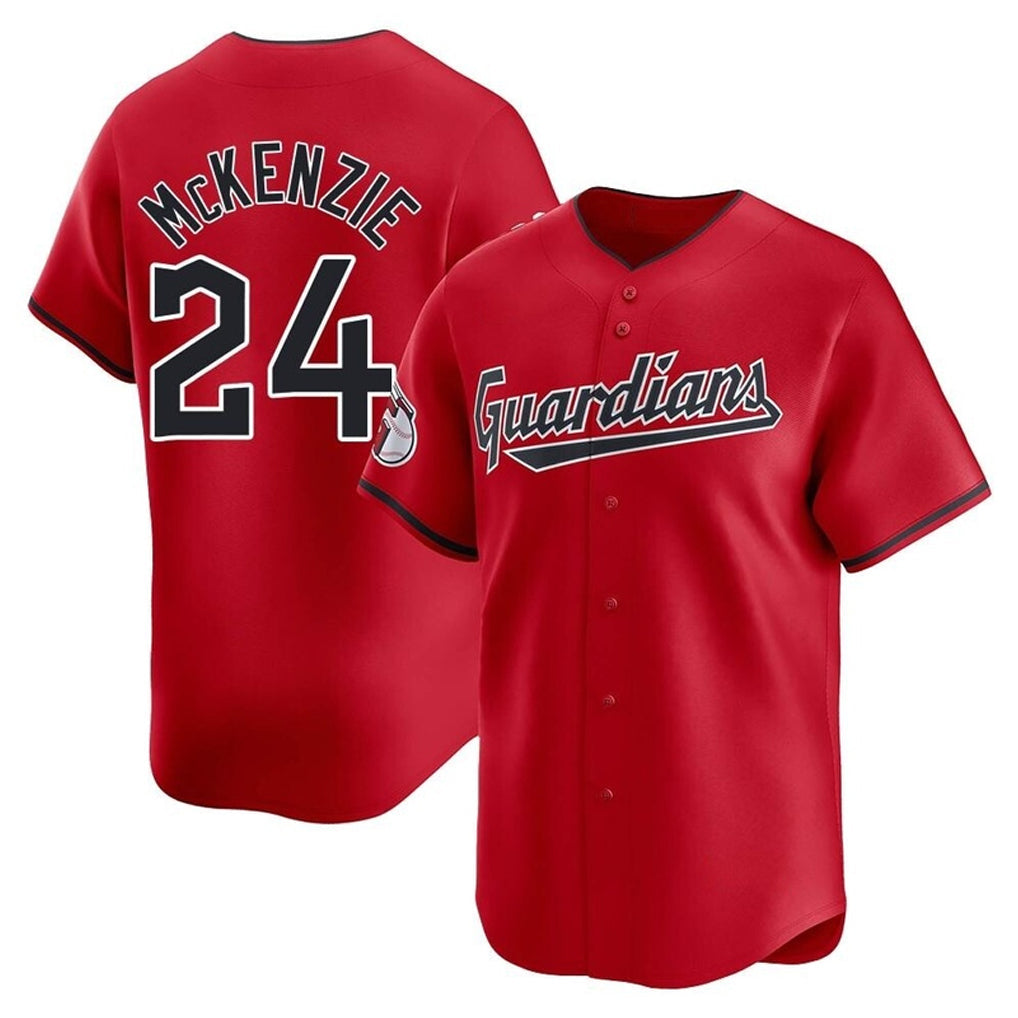 Silnrao C.Guardians #24 Triston McKenzie Player Red Limited Home Stitched Jerseys