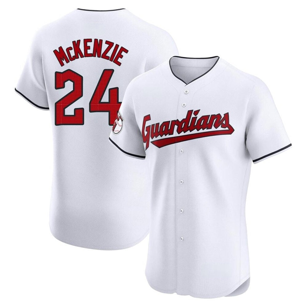 Silnrao C.Guardians #24 Triston McKenzie Player White Limited Elite Home Stitched Jerseys