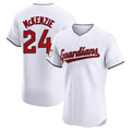 Silnrao C.Guardians #24 Triston McKenzie Player White Limited Elite Home Stitched Jerseys