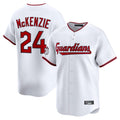 Silnrao C.Guardians #24 Triston McKenzie Player White Limited Home Game Stitched Jerseys