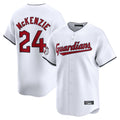 Silnrao C.Guardians #24 Triston McKenzie Player White Limited Home Stitched Jerseys