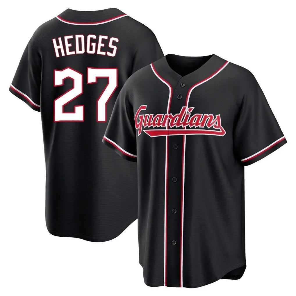 Silnrao C.Guardians #27 Austin Hedges Player Black Fashion Out Home Game Stitched Jerseys