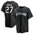 Silnrao C.Guardians #27 Austin Hedges Player Black Home Game Stitched Jerseys