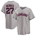 Silnrao C.Guardians #27 Austin Hedges Player Gray Game Home Stitched Jerseys