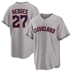 Silnrao C.Guardians #27 Austin Hedges Player Gray Game Home Stitched Jerseys
