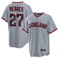 Silnrao C.Guardians #27 Austin Hedges Player Gray Home Game Stitched Jerseys
