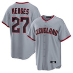 Silnrao C.Guardians #27 Austin Hedges Player Gray Home Game Stitched Jerseys