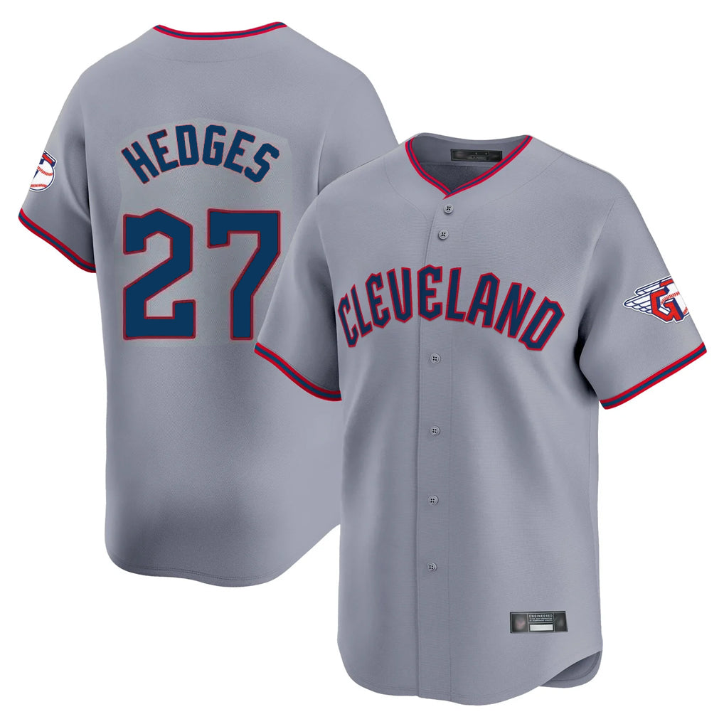 Silnrao C.Guardians #27 Austin Hedges Player Gray Road Limited Home Game Stitched Jerseys