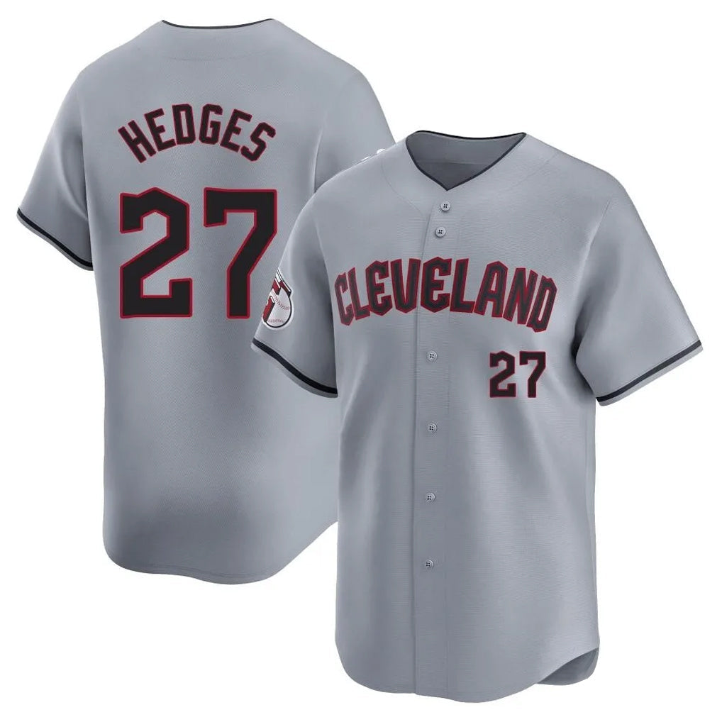 Silnrao C.Guardians #27 Austin Hedges Player Gray Road Limited Home Stitched Jerseys