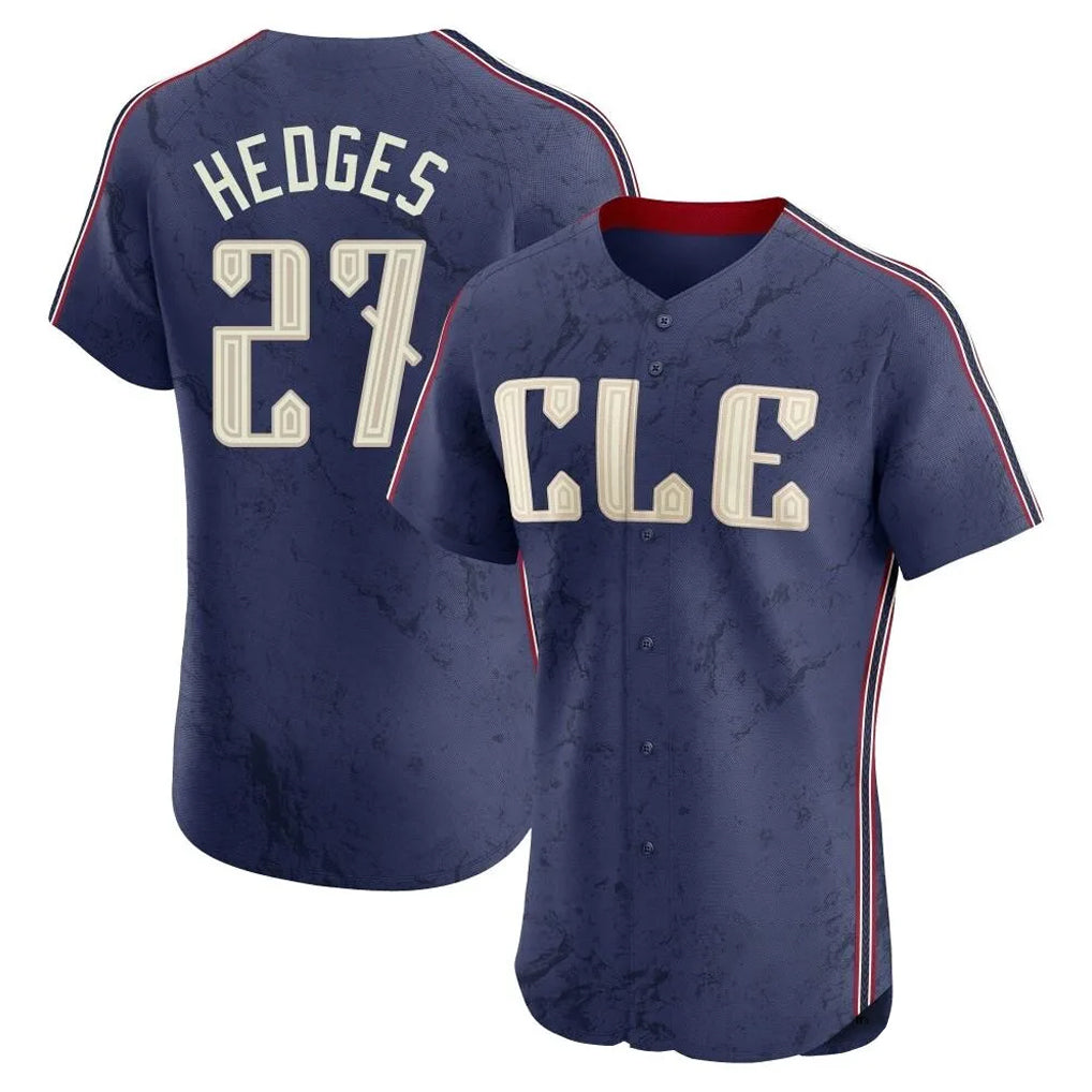 Silnrao C.Guardians #27 Austin Hedges Player Navy City Connect Limited Elite Home Stitched Jerseys