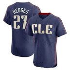 Silnrao C.Guardians #27 Austin Hedges Player Navy City Connect Limited Elite Home Stitched Jerseys