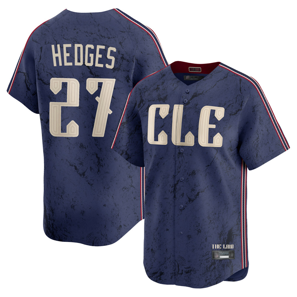 Silnrao C.Guardians #27 Austin Hedges Player Navy City Connect Limited Home Stitched Jerseys