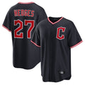 Silnrao C.Guardians #27 Austin Hedges Player Navy Game Home Stitched Jerseys