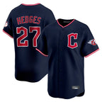 Silnrao C.Guardians #27 Austin Hedges Player Navy Limited Home Stitched Jerseys