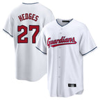 Silnrao C.Guardians #27 Austin Hedges Player White Home Game Stitched Jerseys