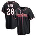 Silnrao C.Guardians #28 Tanner Bibee Player Black Fashion Out Home Game Stitched Jerseys