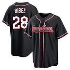 Silnrao C.Guardians #28 Tanner Bibee Player Black Fashion Out Home Game Stitched Jerseys