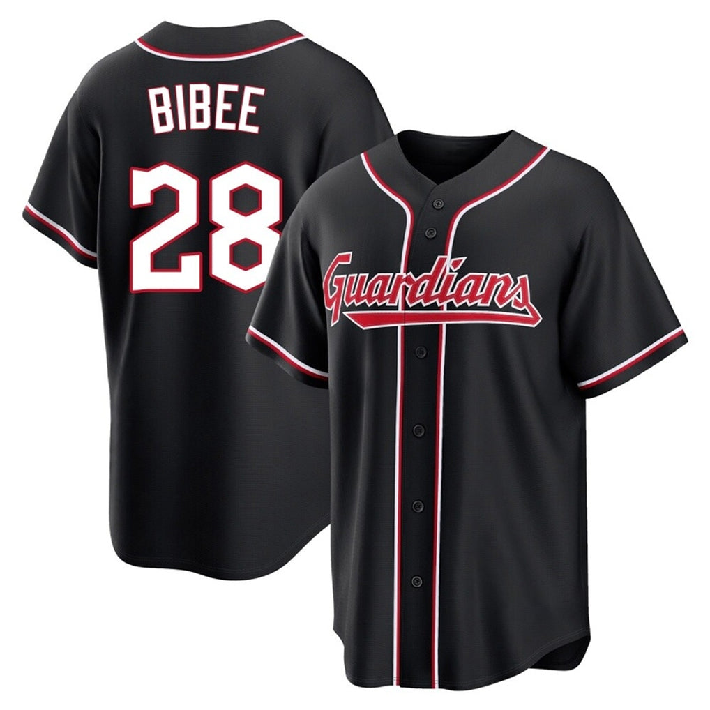 Silnrao C.Guardians #28 Tanner Bibee Player Black Fashion Out Home Game Stitched Jerseys