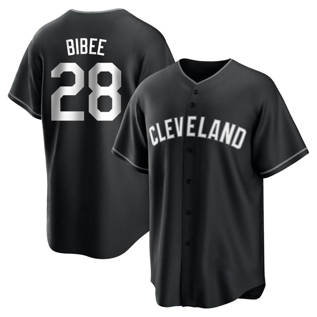 Silnrao C.Guardians #28 Tanner Bibee Player Black Home Game Stitched Jerseys