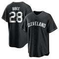 Silnrao C.Guardians #28 Tanner Bibee Player Black Home Game Stitched Jerseys