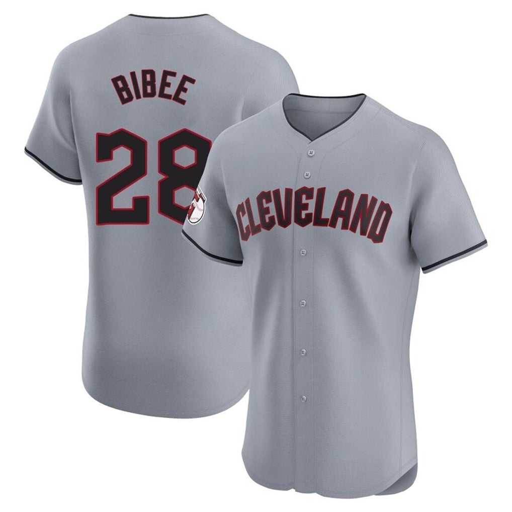 Silnrao C.Guardians #28 Tanner Bibee Player Gray Road Limited Elite Home Stitched Jerseys