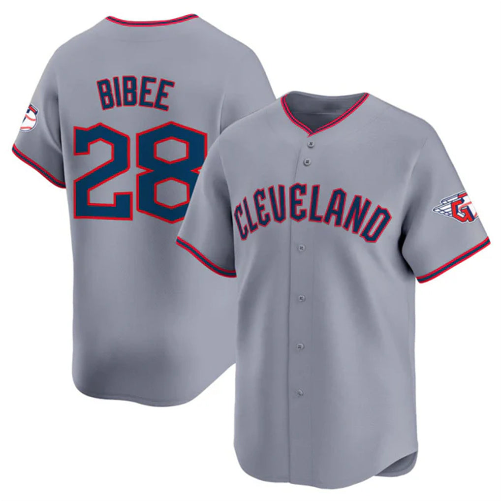 Silnrao C.Guardians #28 Tanner Bibee Player Gray Road Limited Home Game Stitched Jerseys