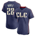 Silnrao C.Guardians #28 Tanner Bibee Player Navy City Connect Limited Elite Home Stitched Jerseys