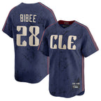 Silnrao C.Guardians #28 Tanner Bibee Player Navy City Connect Limited Home Stitched Jerseys