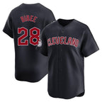 Silnrao C.Guardians #28 Tanner Bibee Player Navy Limited Home Game Stitched Jerseys