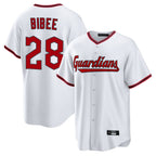 Silnrao C.Guardians #28 Tanner Bibee Player White Game Home Stitched Jerseys