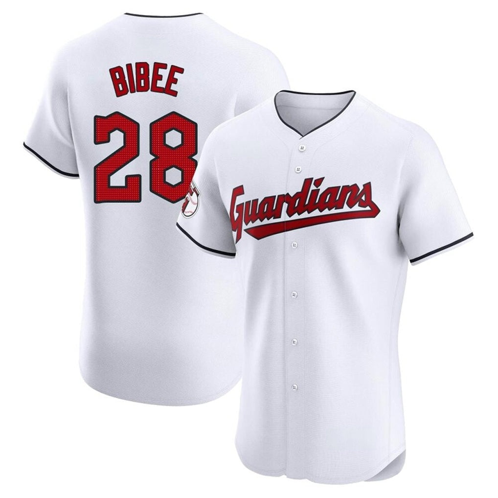 Silnrao C.Guardians #28 Tanner Bibee Player White Limited Elite Home Stitched Jerseys