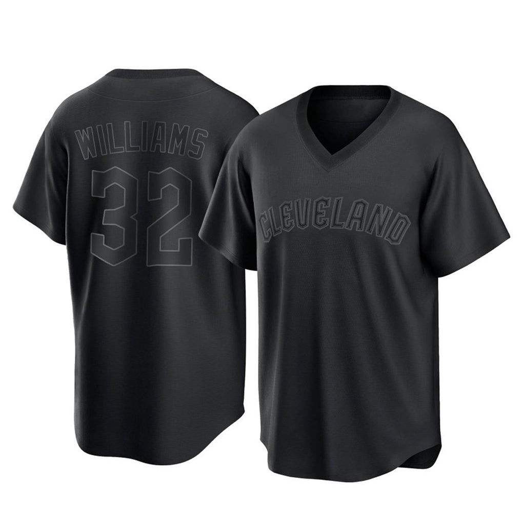 Silnrao C.Guardians #32 Gavin Williams Player Black T-shirt Home Game Stitched Jerseys
