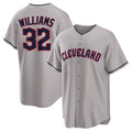 Silnrao C.Guardians #32 Gavin Williams Player Gray Game Home Stitched Jerseys