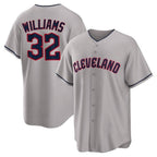 Silnrao C.Guardians #32 Gavin Williams Player Gray Game Home Stitched Jerseys
