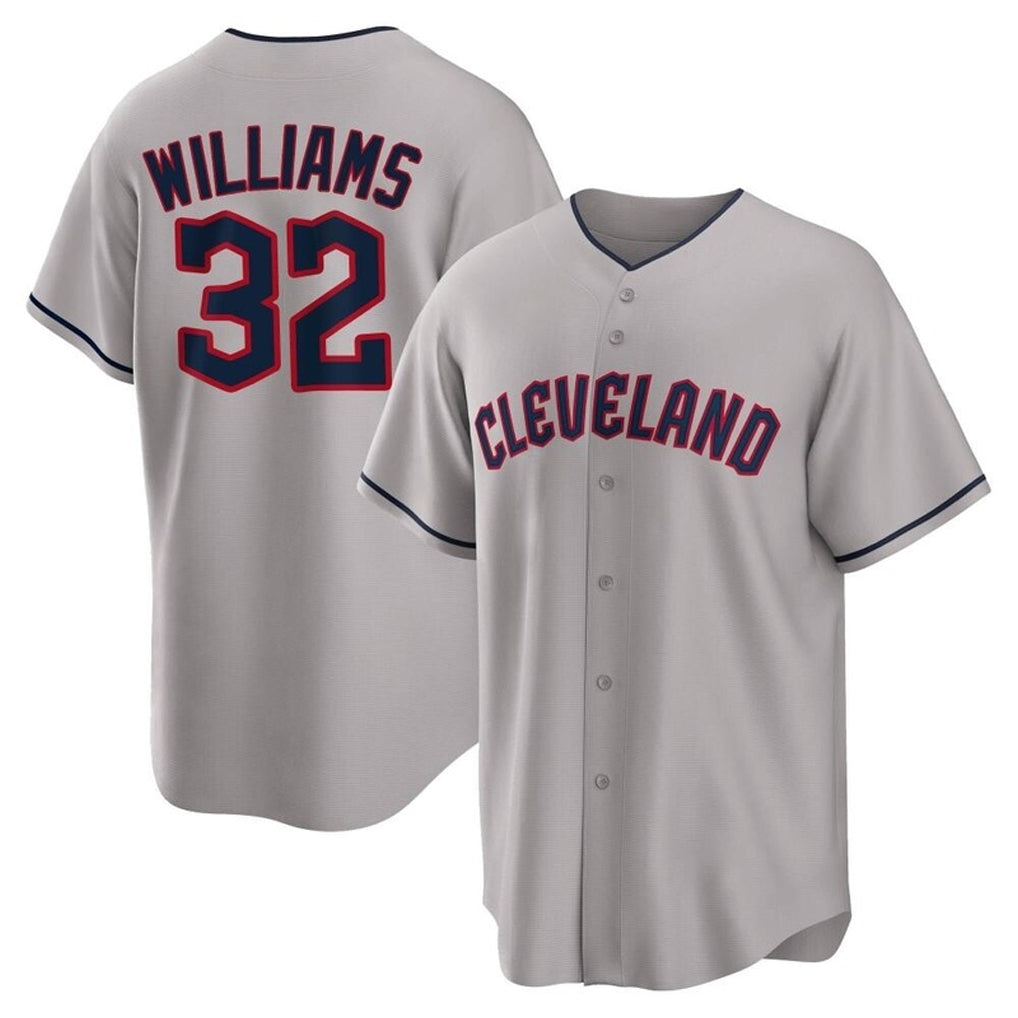 Silnrao C.Guardians #32 Gavin Williams Player Gray Game Home Stitched Jerseys