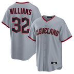 Silnrao C.Guardians #32 Gavin Williams Player Gray Home Game Stitched Jerseys