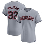 Silnrao C.Guardians #32 Gavin Williams Player Gray Road Limited Elite Home Stitched Jerseys