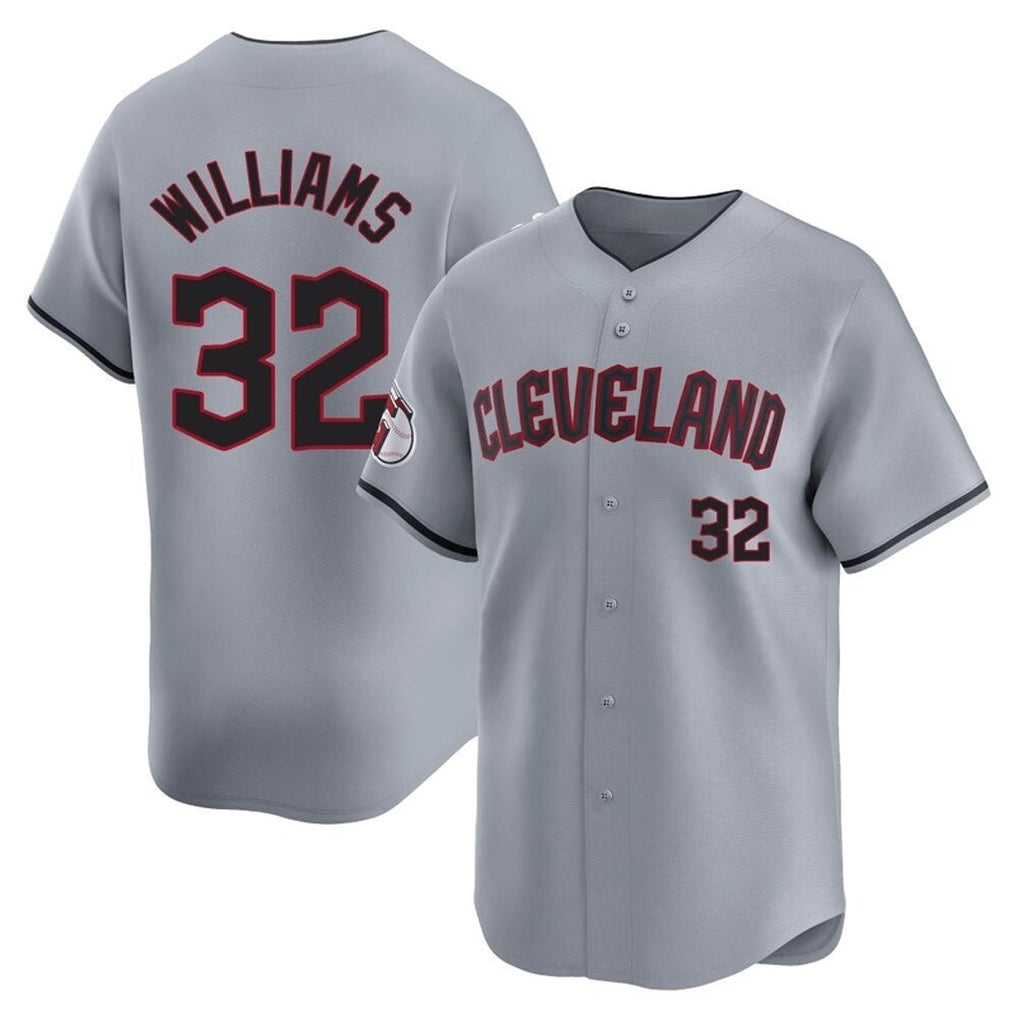 Silnrao C.Guardians #32 Gavin Williams Player Gray Road Limited Home Game Stitched Jerseys
