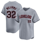 Silnrao C.Guardians #32 Gavin Williams Player Gray Road Limited Home Game Stitched Jerseys