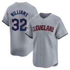 Silnrao C.Guardians #32 Gavin Williams Player Gray Road Limited Home Stitched Jerseys