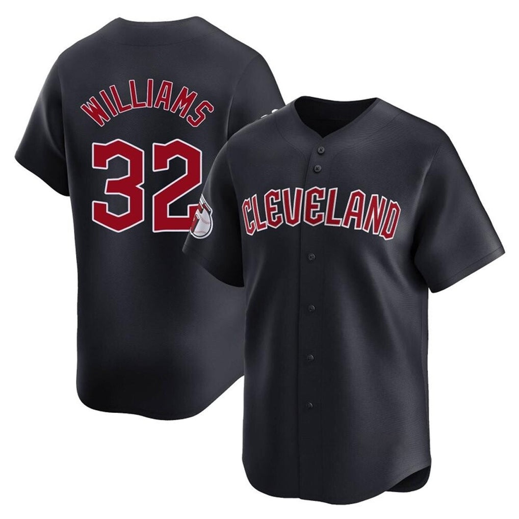 Silnrao C.Guardians #32 Gavin Williams Player Navy Limited Home Game Stitched Jerseys