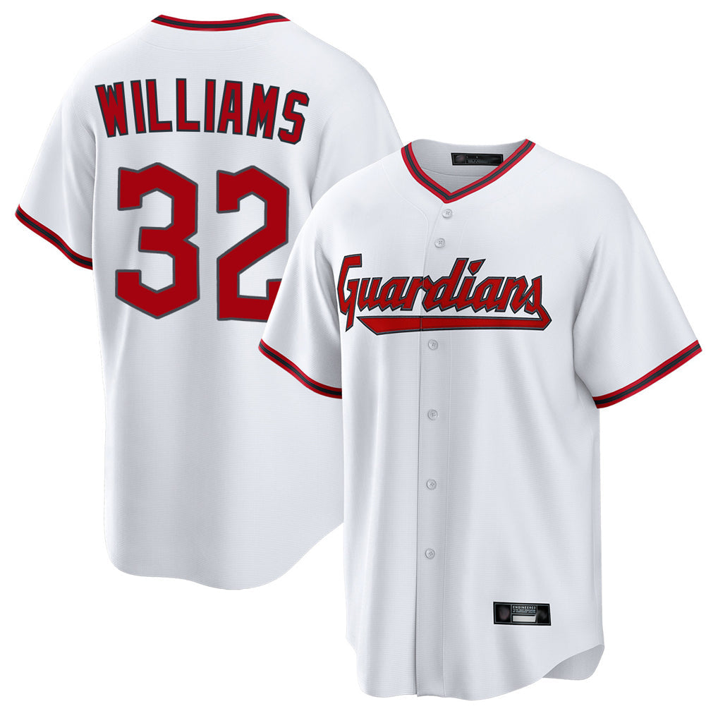 Silnrao C.Guardians #32 Gavin Williams Player White Game Home Stitched Jerseys