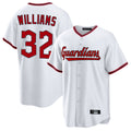 Silnrao C.Guardians #32 Gavin Williams Player White Game Home Stitched Jerseys