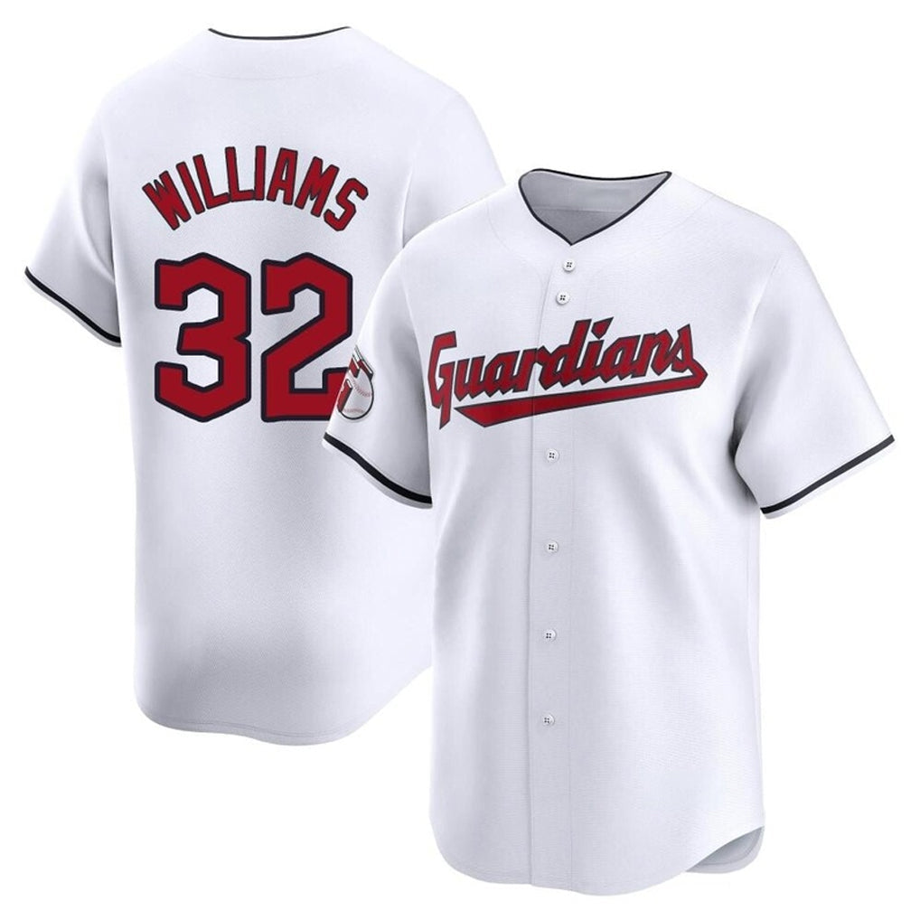 Silnrao C.Guardians #32 Gavin Williams Player White Limited Home Stitched Jerseys