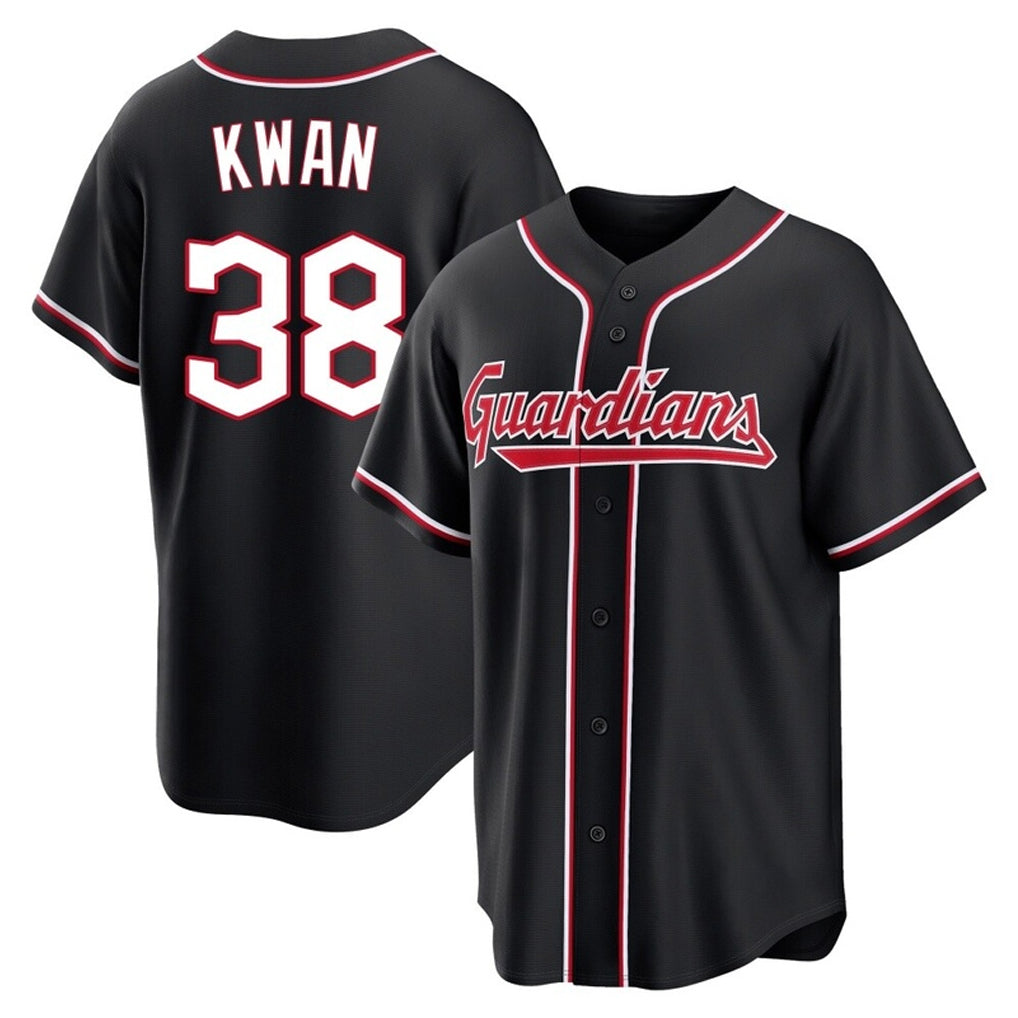 Silnrao C.Guardians #38 Steven Kwan Player Black Fashion Out Home Game Stitched Jerseys