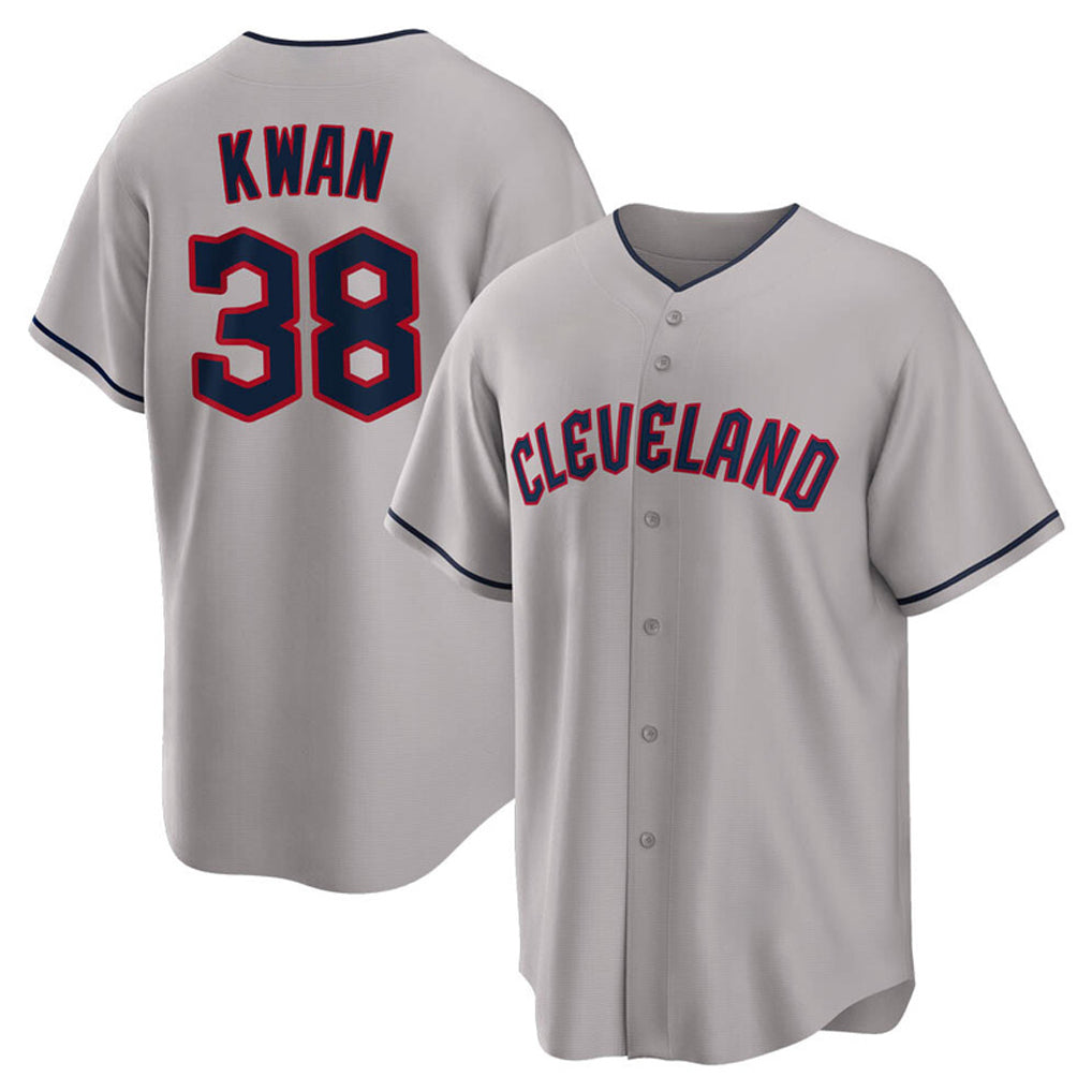 Silnrao C.Guardians #38 Steven Kwan Player Gray Game Home Stitched Jerseys