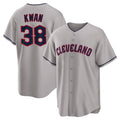 Silnrao C.Guardians #38 Steven Kwan Player Gray Game Home Stitched Jerseys