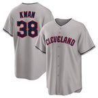 Silnrao C.Guardians #38 Steven Kwan Player Gray Game Home Stitched Jerseys